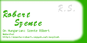 robert szente business card
